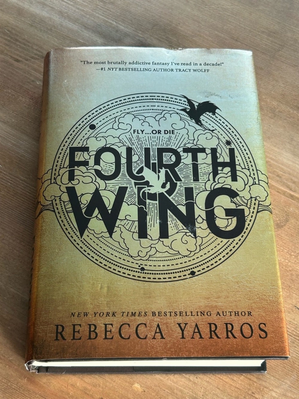 Fourth Wing by Rebecca Yarros - Gold Hardcover